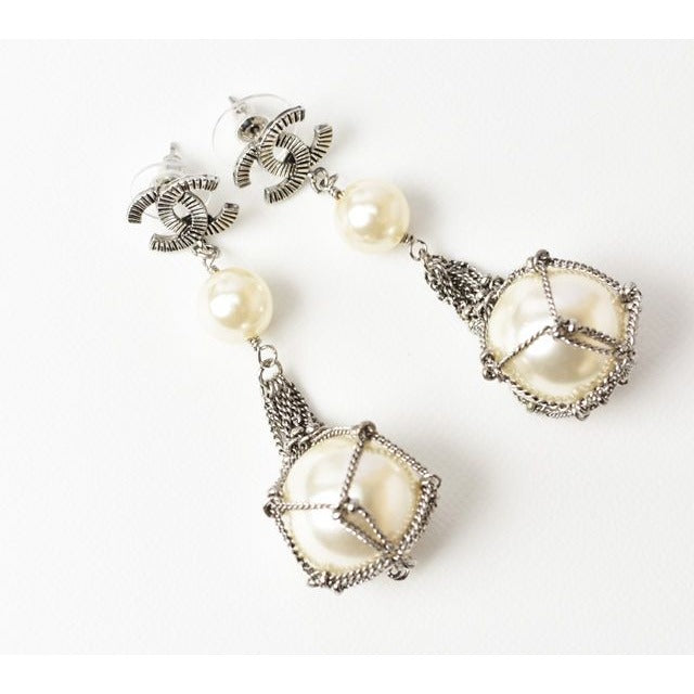 Chanel Pearl Motif Coco Mark Silver