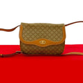 Celine Vintage Macadam Blason Triomphe Pattern Leather Mini Shoulder Bag