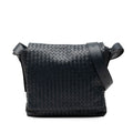 Bottega Veneta Intrecciato Crossbody Shoulder Bag Navy Leather