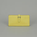 Hermes Bearn Souffle Wallet Chevre Limoncello Yellow Silver Misor
