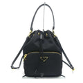 Prada Duet Re-nylon Bucket Bag 1 Bh038 Black