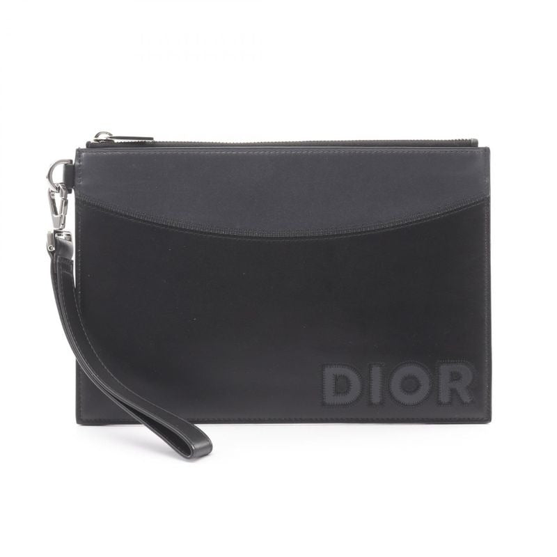 Dior Second Bag Clutch Black Czech Legre Leather