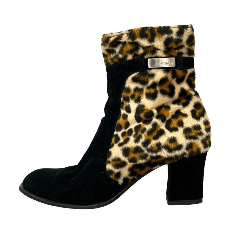 Fendi Leopard Short Boots Size 36 1/2 — view 3