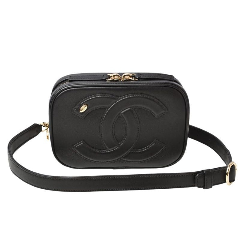 Chanel Belt Bag Chain Pouch Waist Black Gold Hardware