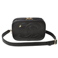 Chanel Belt Bag Chain Pouch Waist Black Gold Hardware