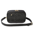 Chanel Belt Bag Chain Pouch Waist Black Gold Hardware