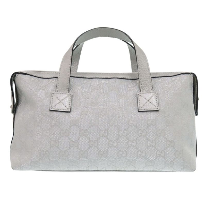 Gucci GG Canvas Leather Silver Handbag 1641 — view 3