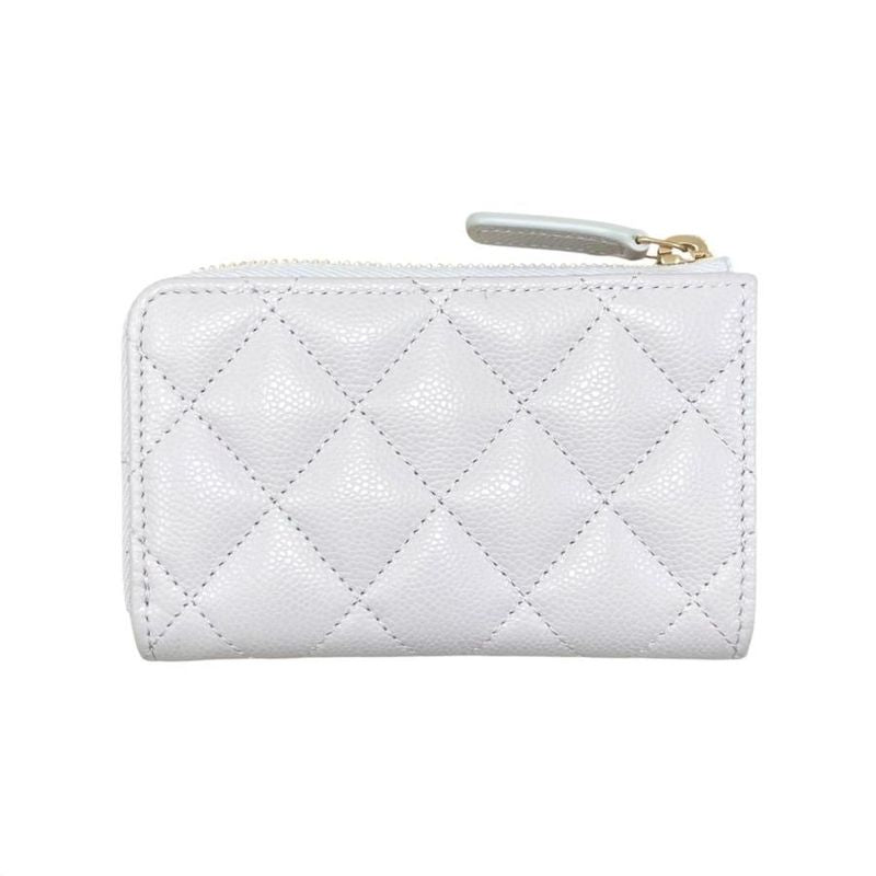 Chanel Card Case Coin Purse Ap0221 Quilted Caviar Leather Coco Mark — view 3