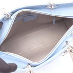 Dior Handbag Lady Large Cannage Light Blue Gray Leather — view 3