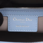 Dior Handbag Lady Large Cannage Light Blue Gray Leather — view 4