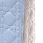 Dior Handbag Lady Large Cannage Light Blue Gray Leather — view 5