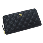 Chanel Caviar Quilted Round Zip Wallet