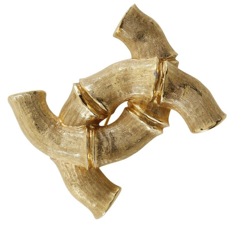 Chanel Bamboo Coco Mark Vintage Gold Plated 107 35.0 g Brooch — view 2