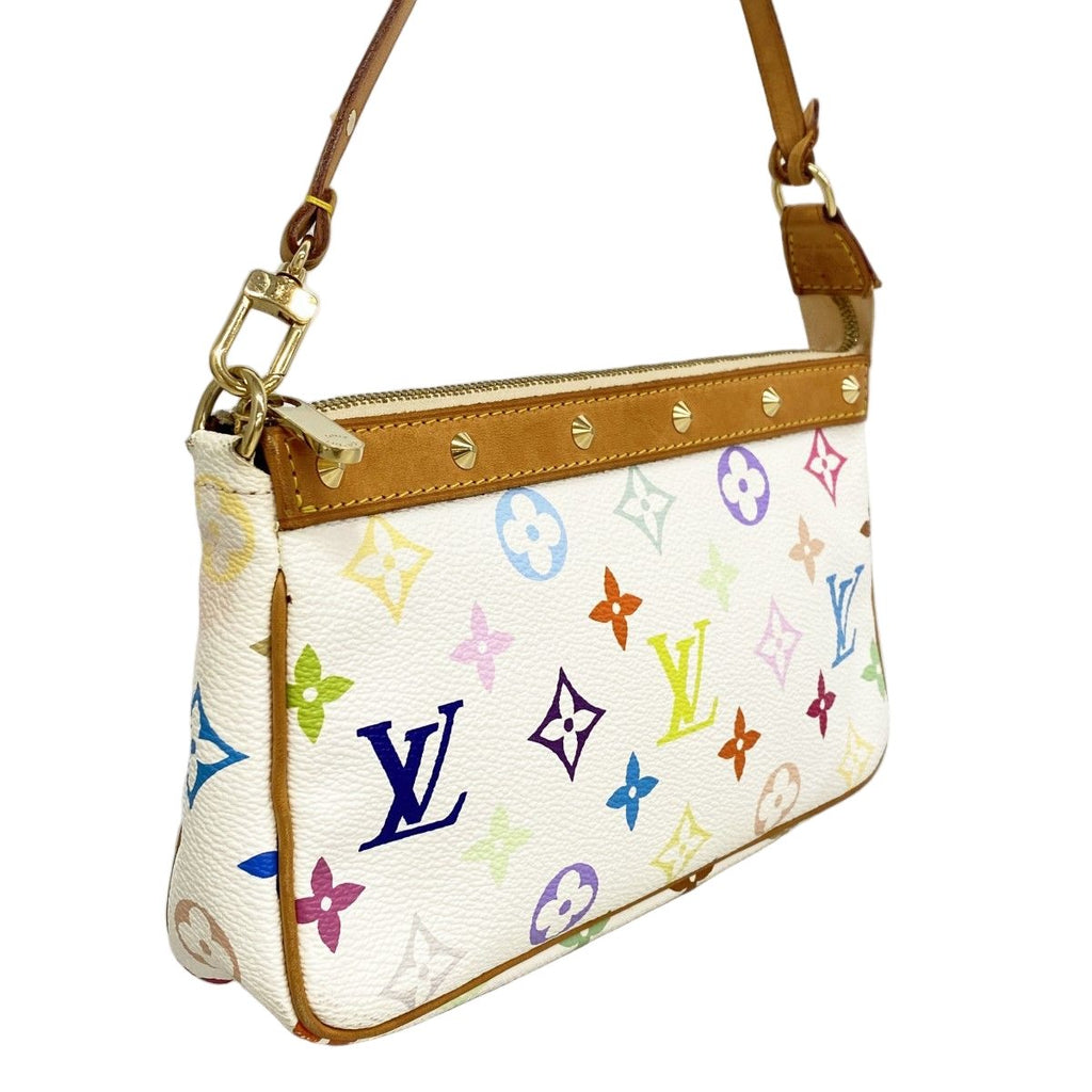 Louis Vuitton Pouch Monogram Multicolor Pochette Blanc — view 2