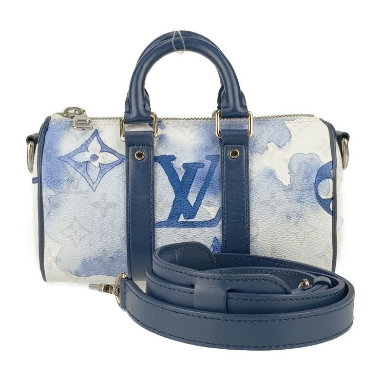 Louis Vuitton Handbag Water Color Monogram Keepall XS Blue White Silver