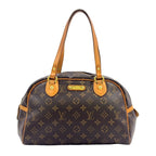 Louis Vuitton Montorgueil PM Monogram Leather Brown Shoulder Bag Gold