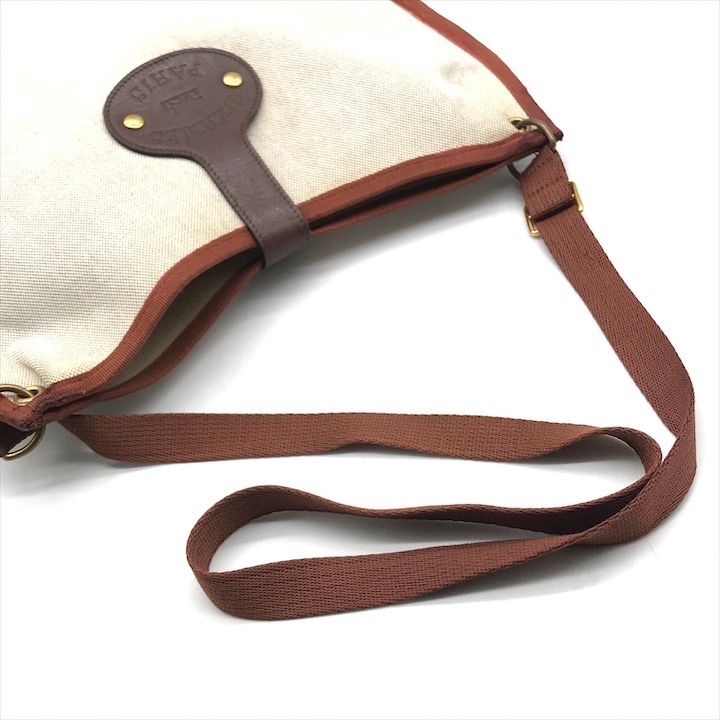Hermes Canvas Saco Rodeo Toile Ash Shoulder Bag Brown — view 7