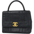 Chanel Mademoiselle Handbag CC Logo Caviar Leather Black