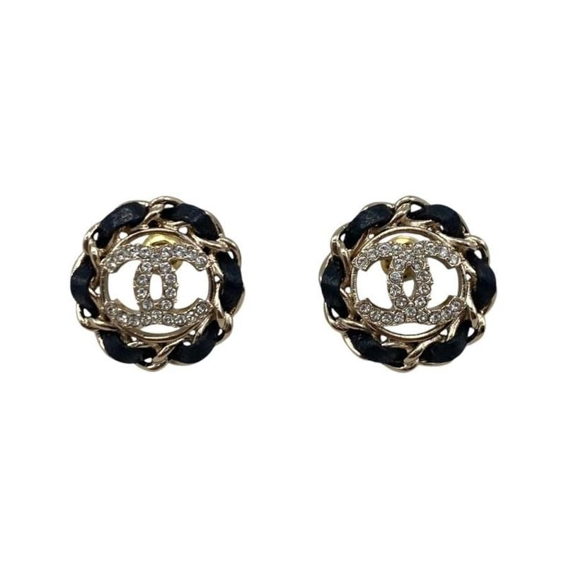 Chanel Coco Rhinestones Lambskin Metal Circle — view 2