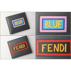 Fendi Wallet Fold Billfold 7 M0169 Vocabulary Navy Black — view 3