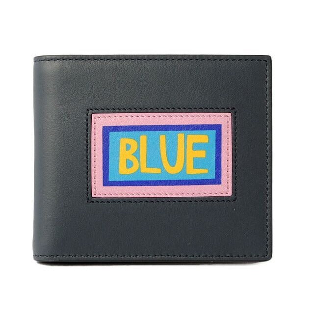 Fendi Wallet Fold Billfold 7 M0169 Vocabulary Navy Black