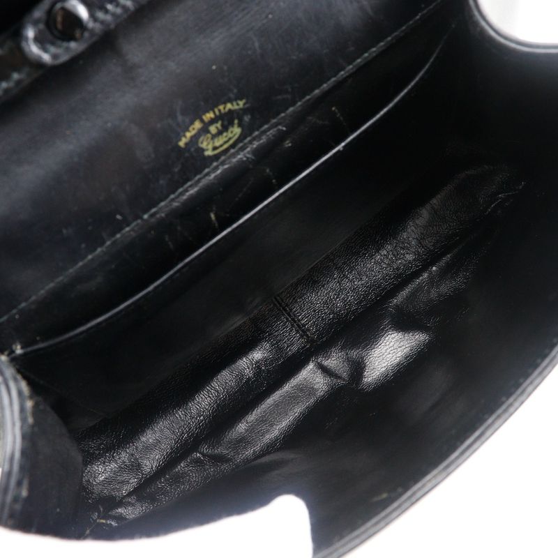 Gucci Vintage Sherry Line 2-Way Clutch Calf Black Shoulder Bag — view 5