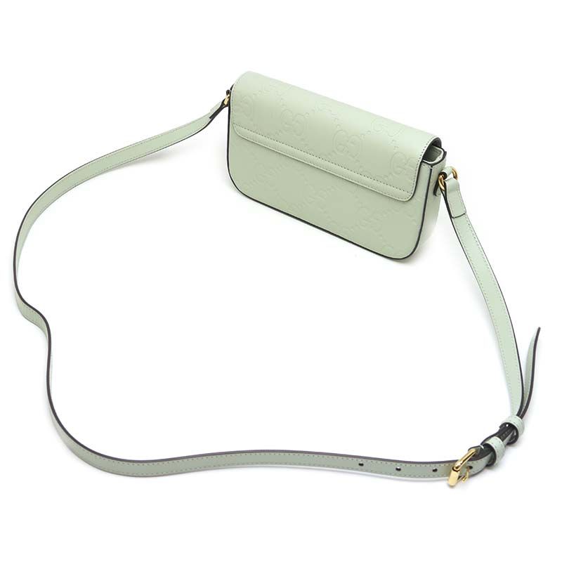 Gucci GG Super Mini Shoulder Bag Green Crossbody — view 2