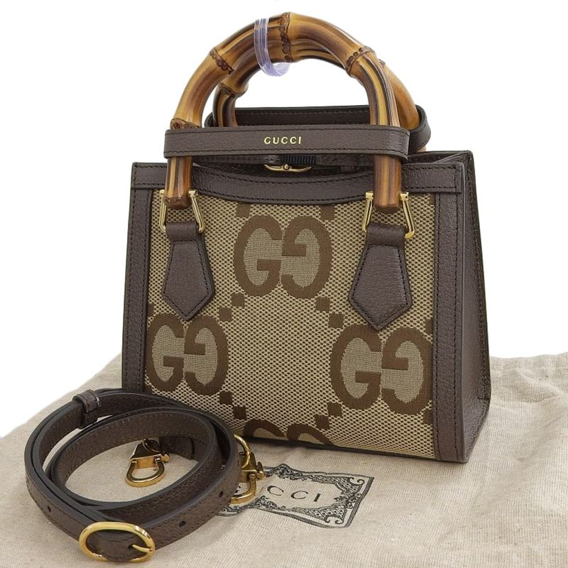 Gucci Jumbo GG Bamboo Diana Mini Tote Shoulder Bag — view 2