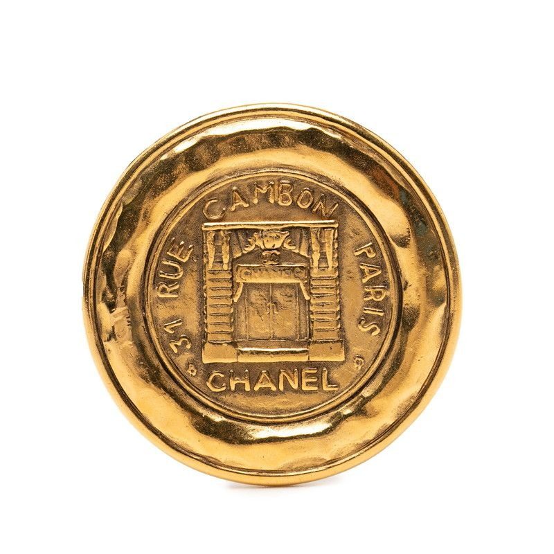 Chanel CC Logo 31 Rue Cambon Paris Brooch Gold Plated