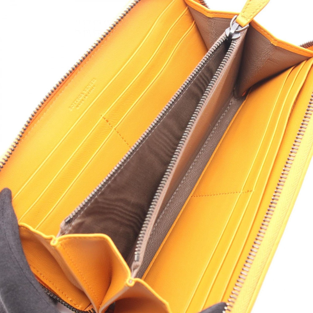 Bottega Veneta Round Wallet Intrecciato Orange Leather — view 3