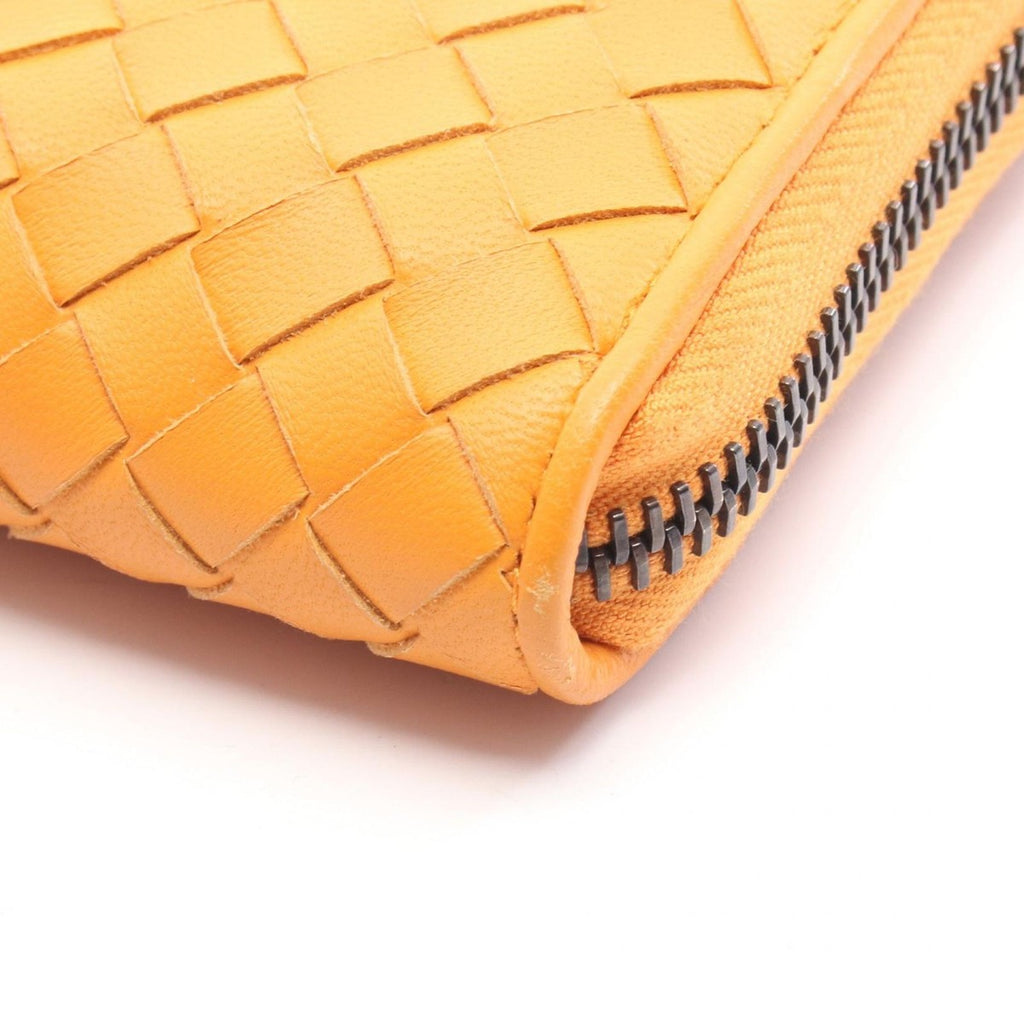 Bottega Veneta Round Wallet Intrecciato Orange Leather — view 5
