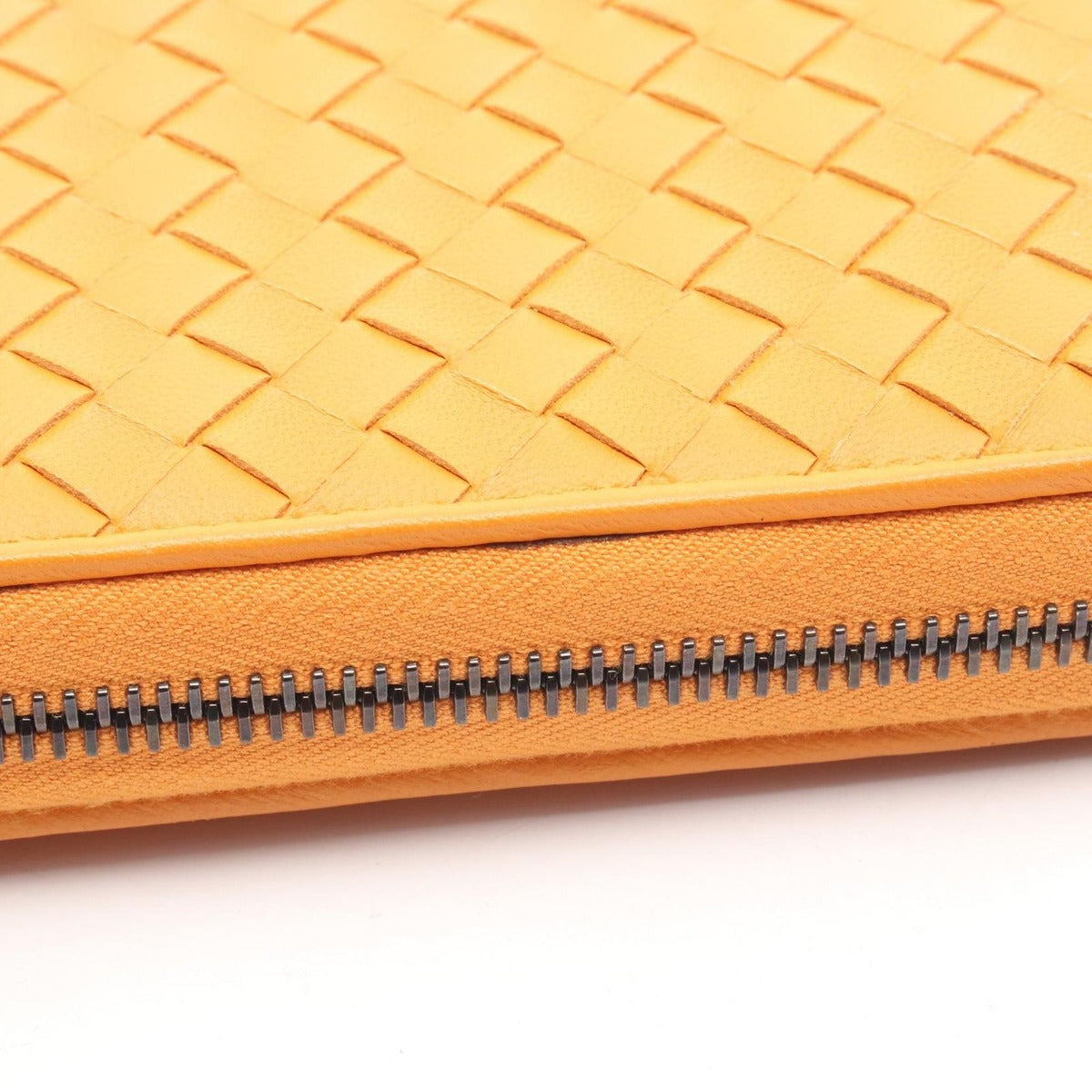 Bottega Veneta Round Wallet Intrecciato Orange Leather — view 8