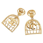 Chanel Vintage Coco Mark Birdcage Gold Plated — view 2