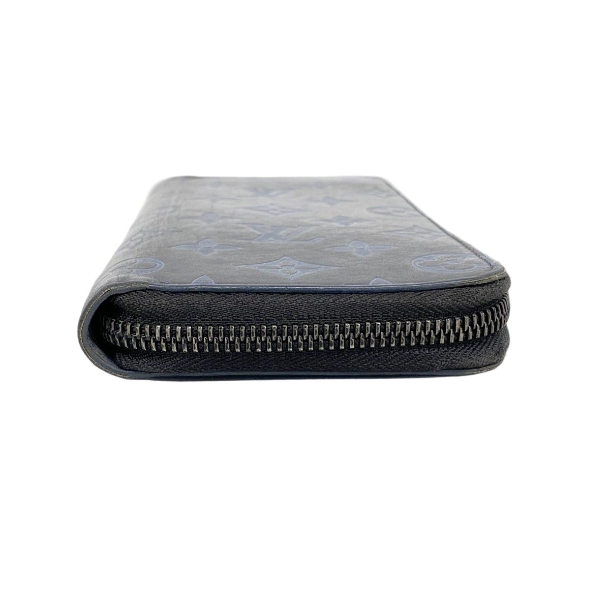Louis Vuitton Wallet Monogram Shadow Zippy Vertical Navy — view 2