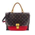 Louis Vuitton Marignan Monogram Coquelicot Leather Brown Red Handbag