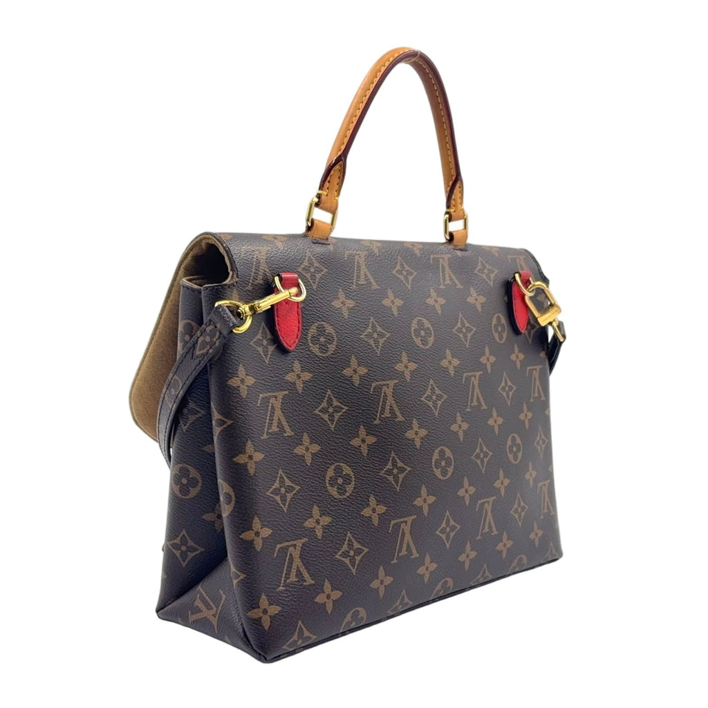 Louis Vuitton Marignan Monogram Coquelicot Leather Brown Red Handbag — view 2