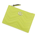 Gucci Key Case GG Marmont Double Chevron Quilted Card Bright Green