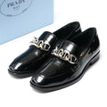 Prada Loafers Size 35 Chain Decoration Patent Leather Shoes