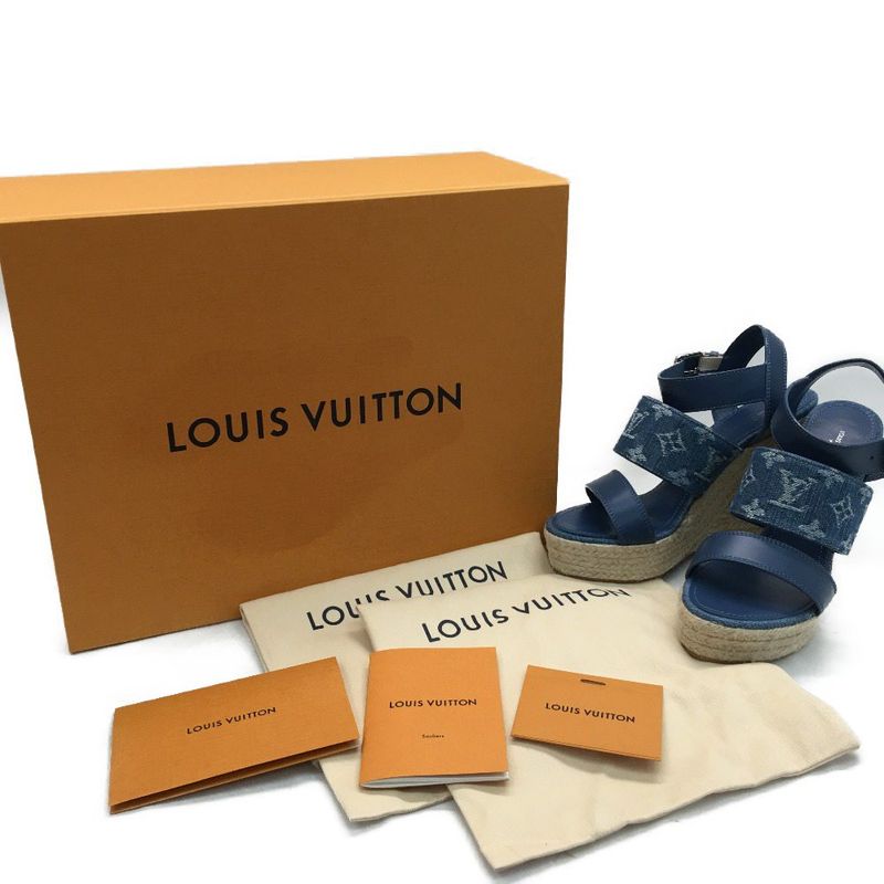 Louis Vuitton Sandals Wedge Sole Starboard Line Sky Blue — view 3