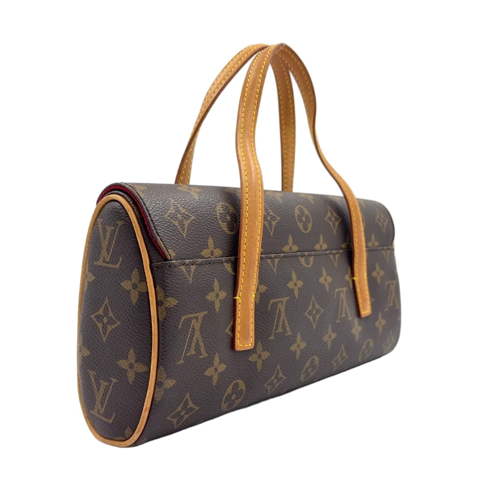 Louis Vuitton Sonatine Monogram Leather Brown Light Handbag Gold — view 2