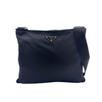 Prada Nylon Black Shoulder Bag Silver