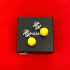 Chanel Coco Mark Motif Metal Rhinestone Earrings Accessories 04A — view 2