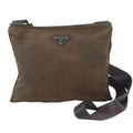 Prada Tessuto Nylon Triangle Logo Leather Shoulder Bag Crossbody Messenger