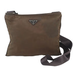 Prada Tessuto Nylon Triangle Logo Leather Shoulder Bag Crossbody Messenger