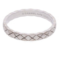 Chanel Coco Crush Small 18K White Gold Quilted Ring 61