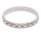 Chanel Coco Crush Small 18K White Gold Quilted Ring 61