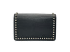 Fendi Shoulder Bag Chain Wallet Karl Lagerfeld Leather Black Silver — view 3