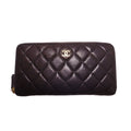 Chanel Quilted Lambskin Zip Around Wallet