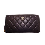 Chanel Quilted Lambskin Zip Around Wallet