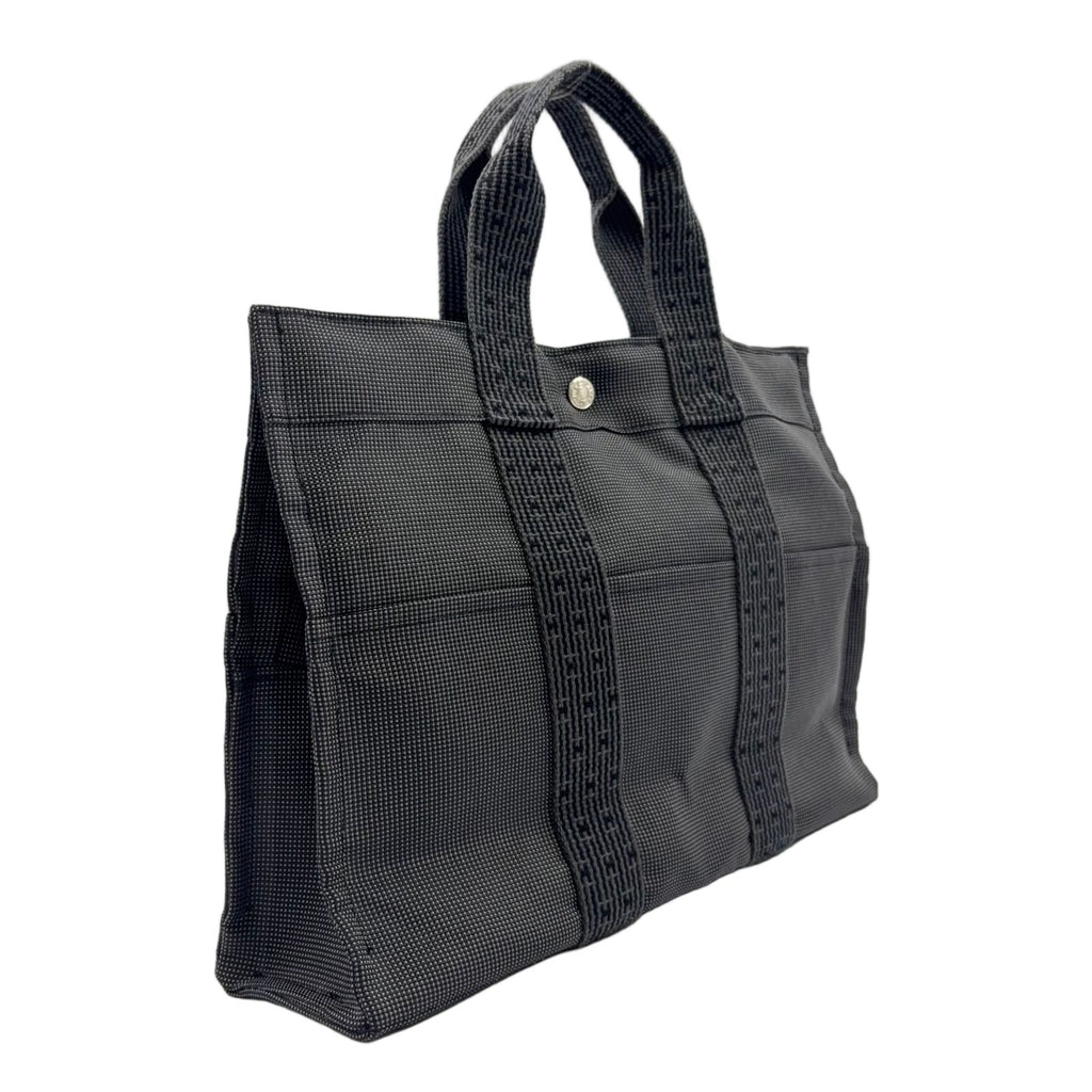 Hermes Fourre Tout Canvas Gray Black Tote Silver — view 2